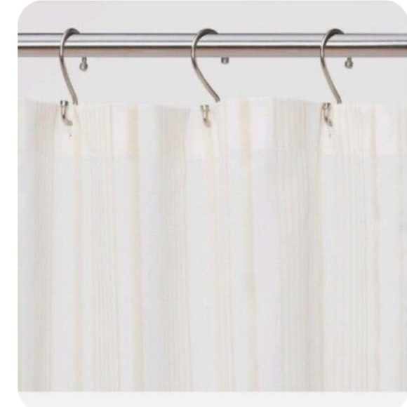 NWT threshold tan striped variegated shower curtain 72”x72” - Picture 2 of 7